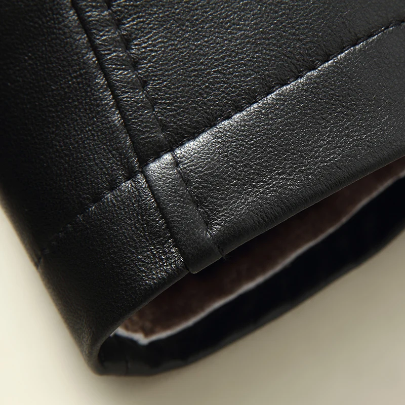 

Genuine Sheepskin Leather Jacket Winter Sheepskin Coat Real Wool Fur Liner Motorcycle Jacket Man Warm LWB1761-1 KJ1582