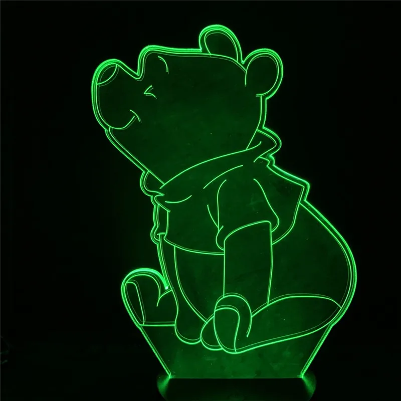 Светодиодный ночник Disney с изображением Винни-Пуха 3d свиная сова тигра Eeyore