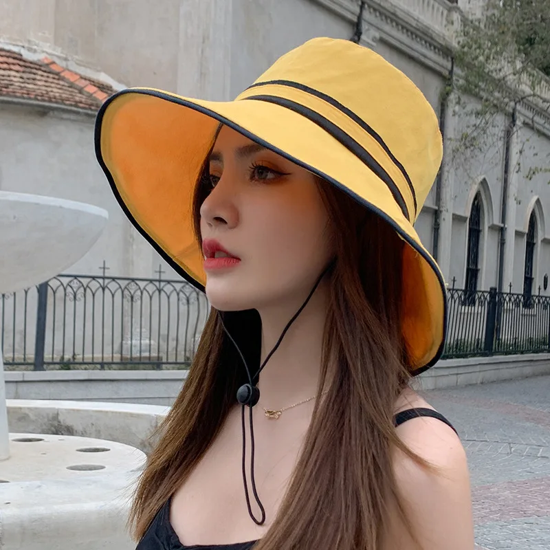 

Fashion Summer Autumn Bucket Hat Patchwork Stripe Women Outdoor Hip Hop Foldable Bob Fisherman Hat Casual Travel Gorros Panama