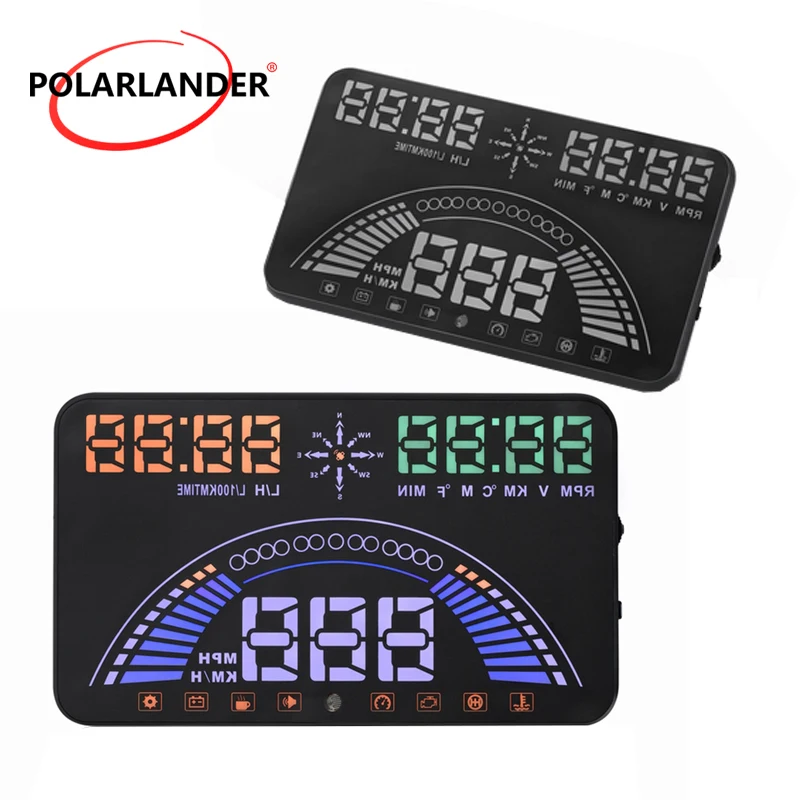 Дисплей HUD OBD + GPS проектор лобового стекла цифровой измеритель напряжения