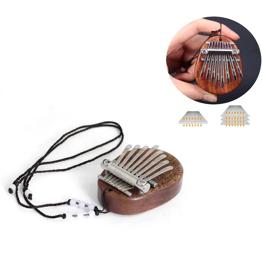 

Mini Kalimba 8 Keys Exquisite Thumb Piano Great Sound Finger Keyboard Musical Instrument E4W Portable Pendant Gift