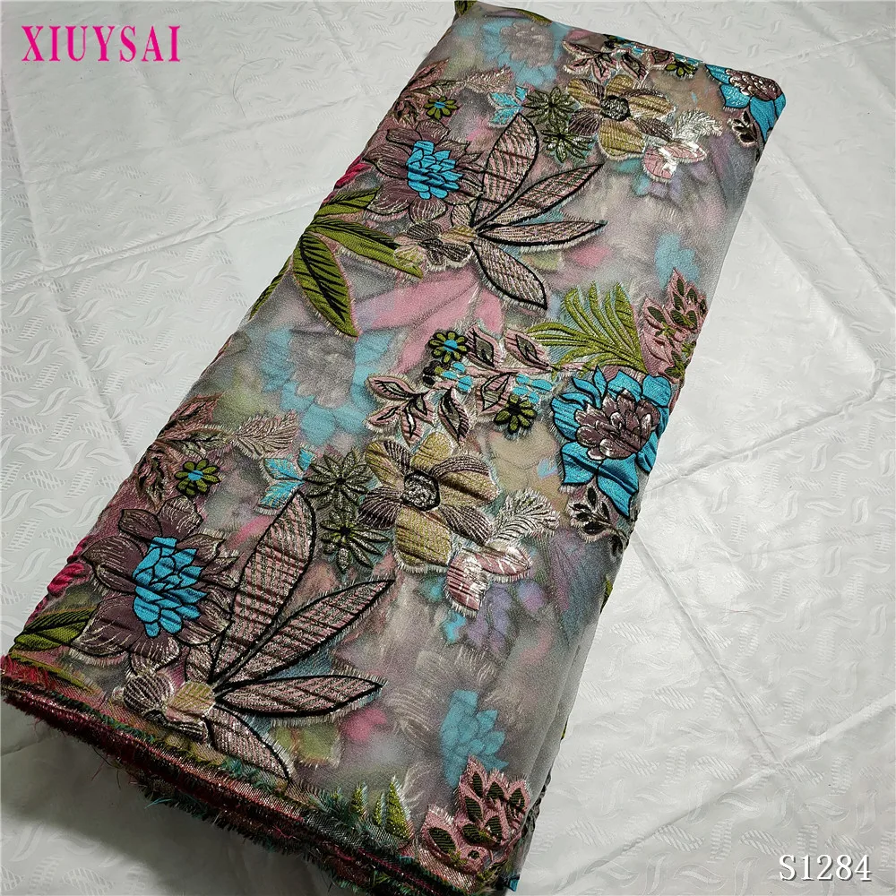 

Newest Brocade Lace Fabrics Luxury African Jacquard Lace Fabric Nigeria Tissu Lace for Sewing Nigeria Lace Materials SL1284