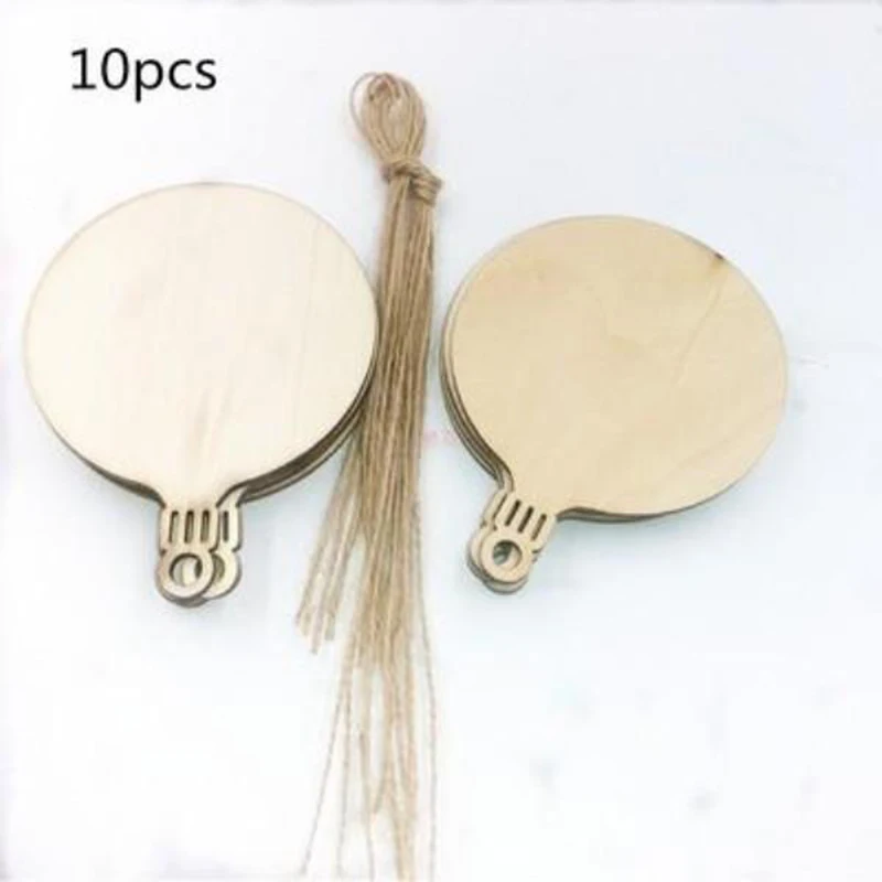 

10pcs Merry Christmas Wooden Round Baubles Tags Christmas Balls Decoration DIY Craft Ornaments Christmas New Year Navidad Decor
