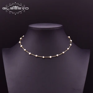 GLSEEVO натуральная пресная вода колье с жемчужиной очарование для женщин свадебный подарок на помолвку минималистские Изящные ювелирные изделия ручной работы GN0086