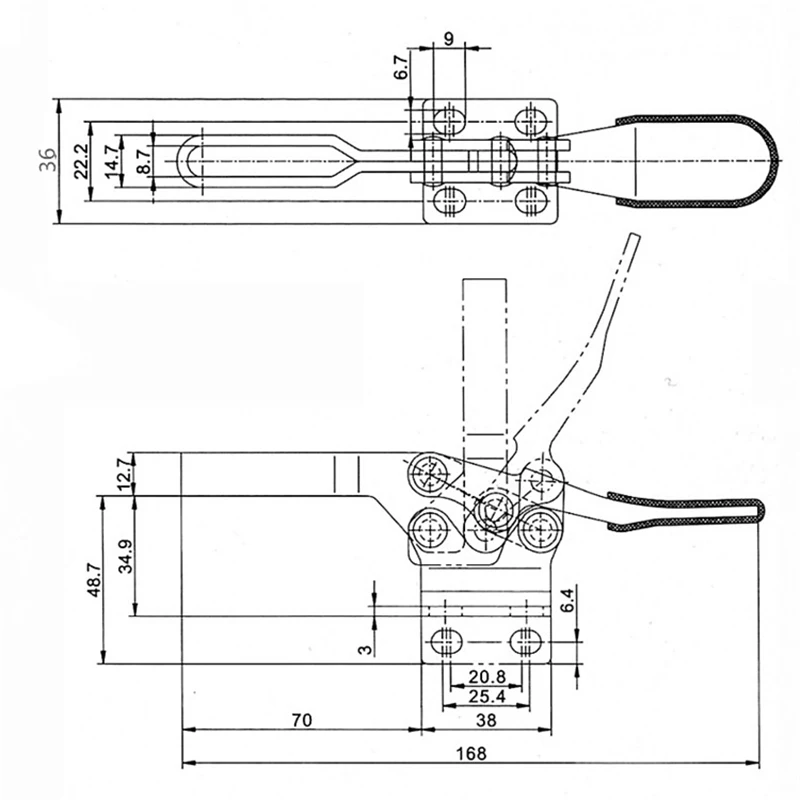 1 шт. GH-225D 227 кг 500Lbs Holding Ёмкость Quick Release зажимные зажимы горизонтальный нажмите и