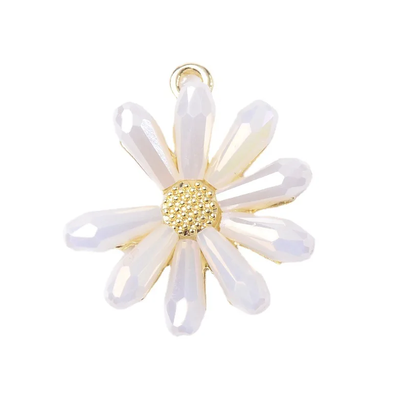 30pcs High grade sweet crystal pendant earrings accessories DIY earrings bracelets materials alloy accessories color protection