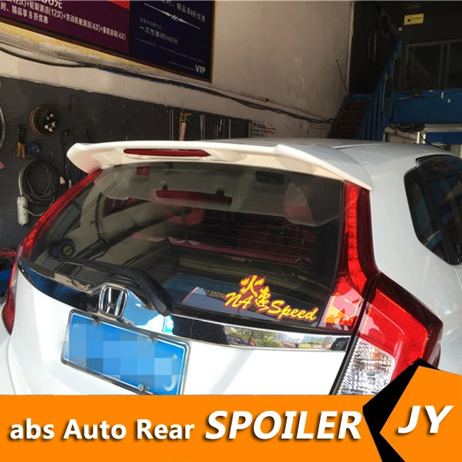 Для HONDA FIT спойлер 2014 2016 jazz высокого качества ABS Материал заднее крыло автомобиля