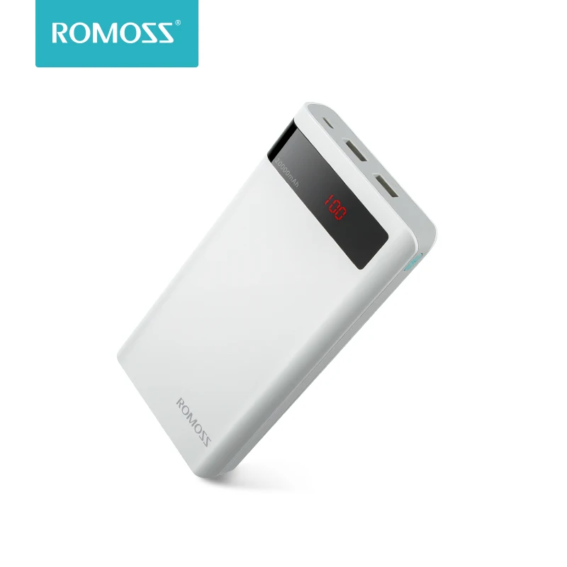 20000 мАч ROMOSS Sense 6P внешний аккумулятор, двойной USB портативный внешний аккумулятор, светодиодный дисплей, быстрое портативное зарядное устройство для телефонов и планшетов