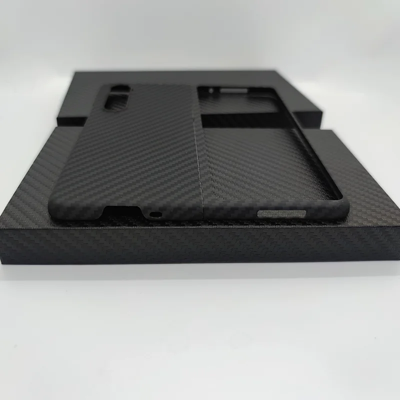 Funda de fibra de carbono para tel&eacute;fono Samsung Galaxy Z, carcasa de fibra de carbono Real ultrafina para Z Fold 3, funda de tel&eacute;fono de aramida-2
