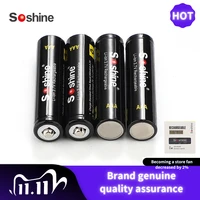 4 pcs soshine 10440 aa no 7 battery 3 7v 350 mah lithium rechargeable battery for remote control flashlight electronic scale