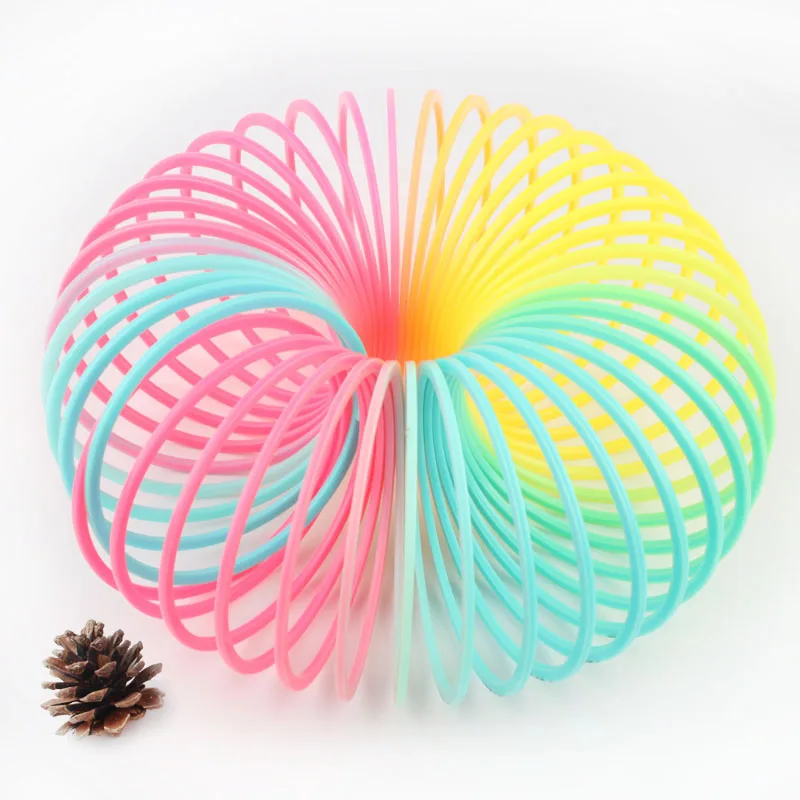 

1pcs Rainbow Circle Funny Toys Early Development Educational Folding Plastic Spring Coil Children's Creative Magical Toys