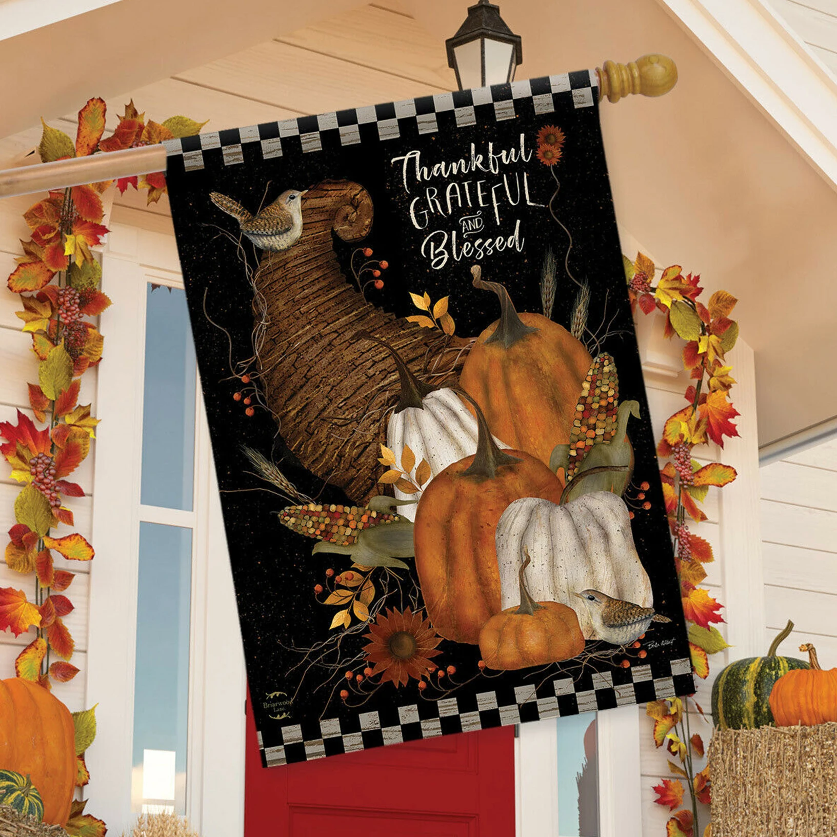 

28'' X 40'' Pumpkin bird Banner Happy Fall Flag Festival Decoration Accessiories