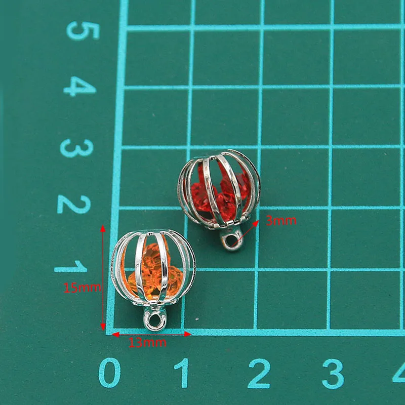 

10Pcs 13*15MM 3 Color Antern Spring Spiral Bead Cages Pendants Charm For Women Men DIY Necklace Bracelet Making Accessorie