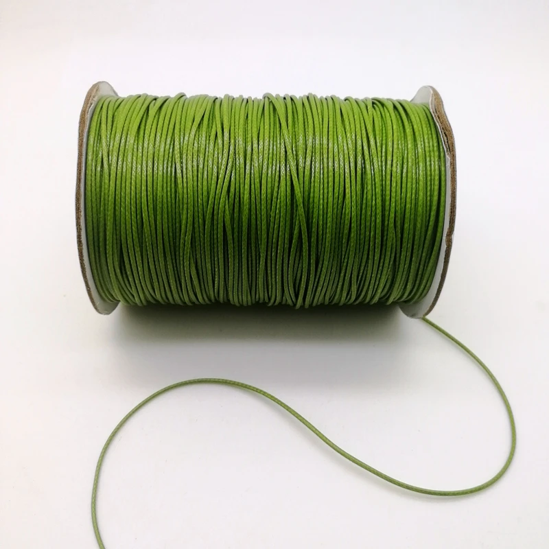 

0.5/ 0.8/ 1.0/ 1.5/ 2.0mm Grass green Waxed Cord Thread String Strap Necklace Rope Bead For Bracelet DIY