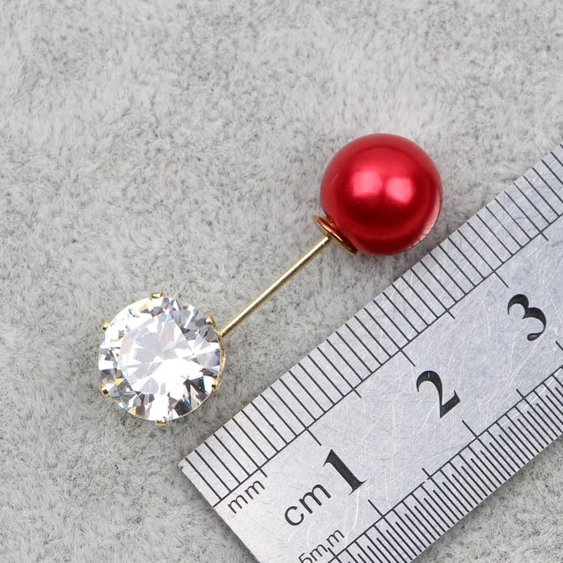 

1pc Vintage Brooch Pins Double Head Simulation Pearl Rhinestone Brooches for Women Wedding Jewelry Accessories