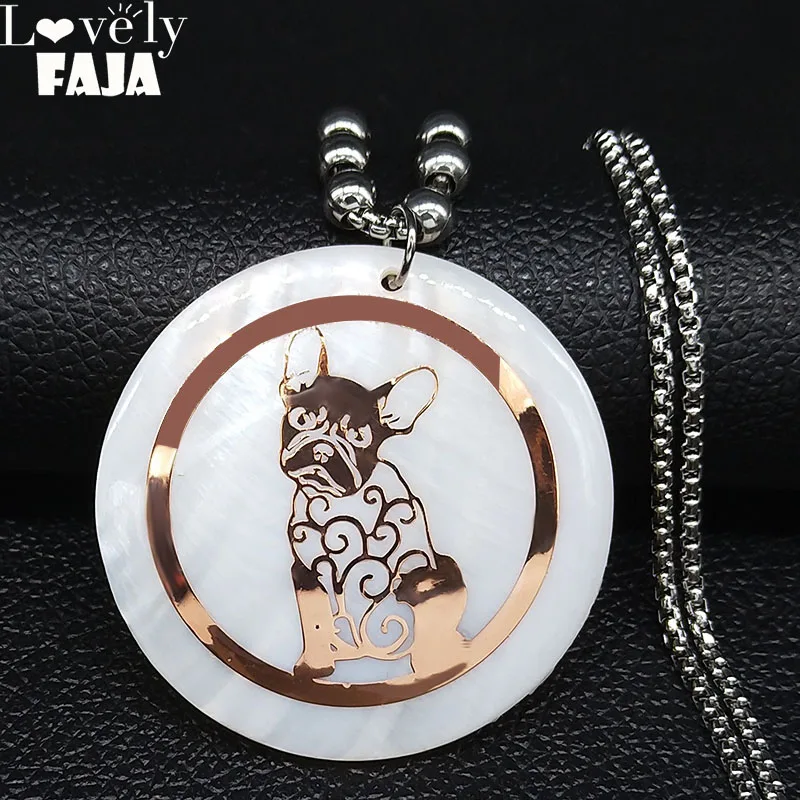 Женское длинное ожерелье из нержавеющей стали цвета розового золота в форме