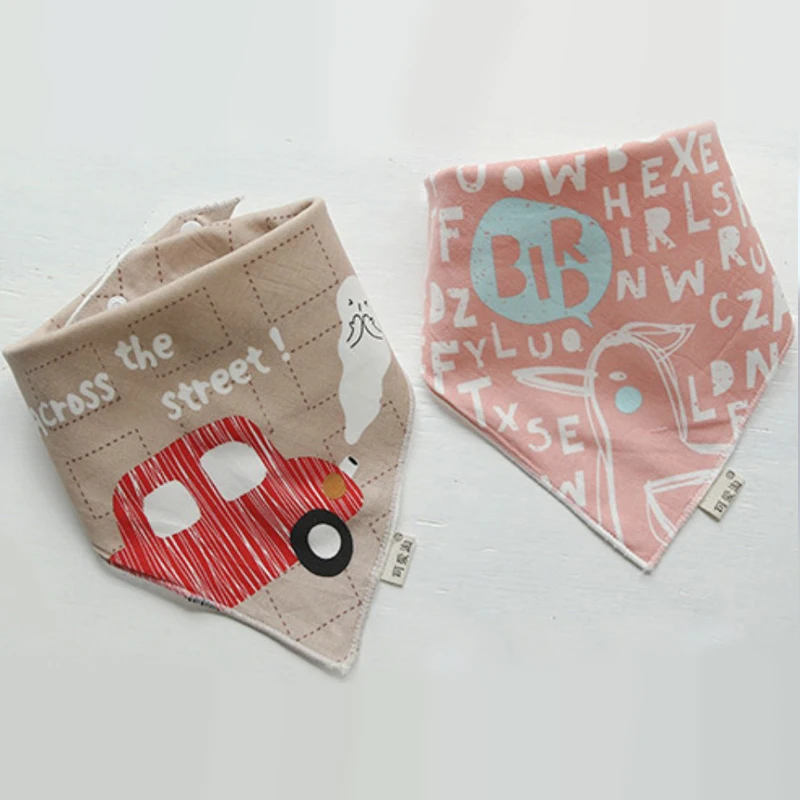 

2Pcs/lot Baby Bibs Waterproof Triangle Cotton Bandana Bibs Child Bibs Newborn Absorbent Cloth Baby Stuff