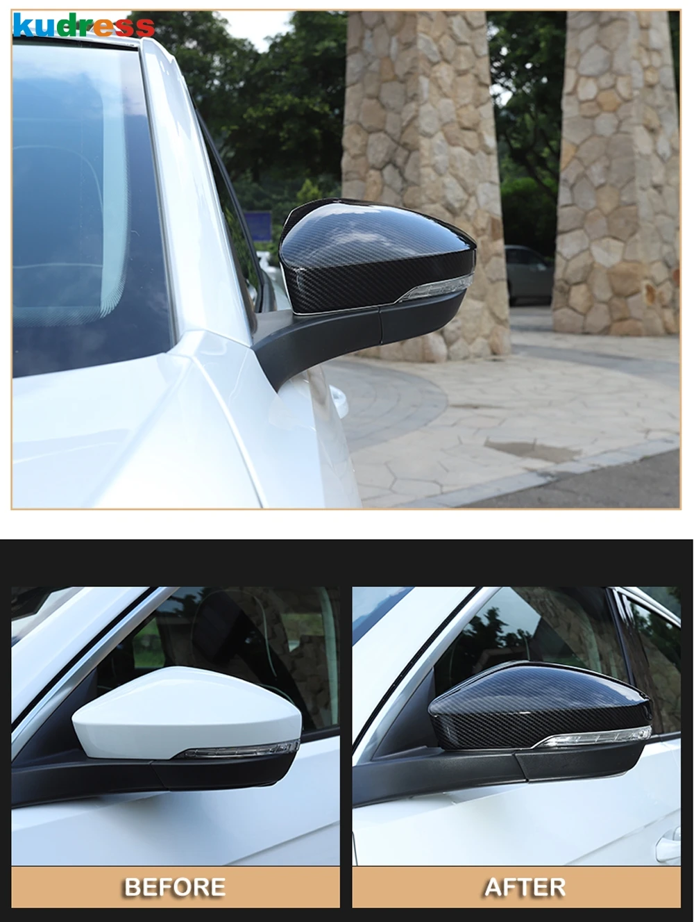 Для VW Volkswagen T-ROC TROC 2017 2018 2019 углеродного волокна Боковая дверь Зеркало заднего вида
