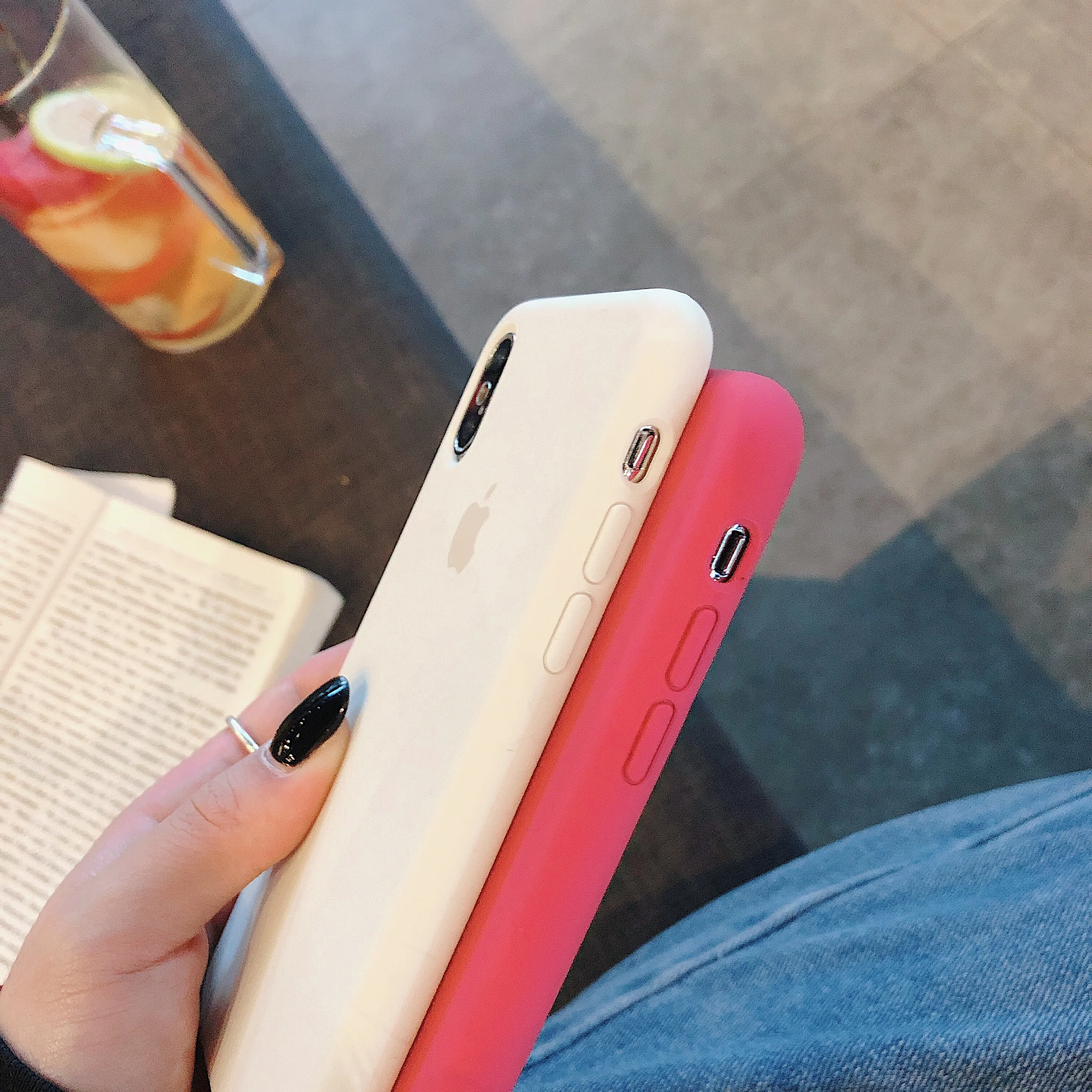 Оригинальный силиконовый чехол с логотипом для iPhone 6S 7 8Plus X XR XS Max жидкий мягкий на