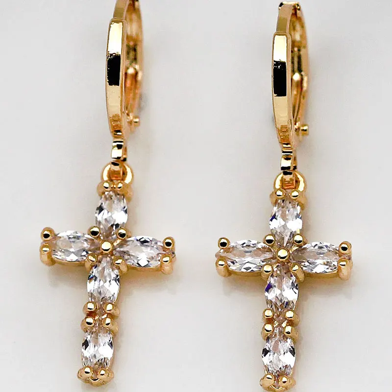 Новые модные серьги с висящими крестами женские нео-готические массивные