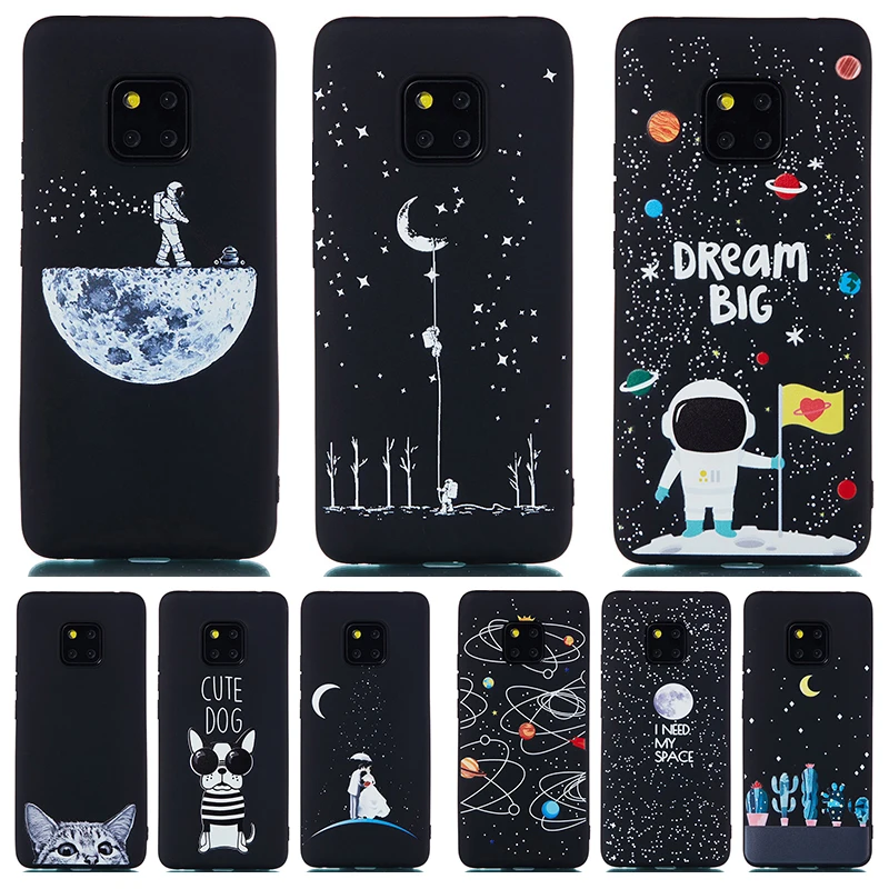 Чехол для телефона из мягкого силикона ТПУ с рисунком Чехлы для huawei P30 P20 Mate20 Lite Pro Honor 8X 8lite 9 10lite V20 Капа космическая планета Луна задняя крышка