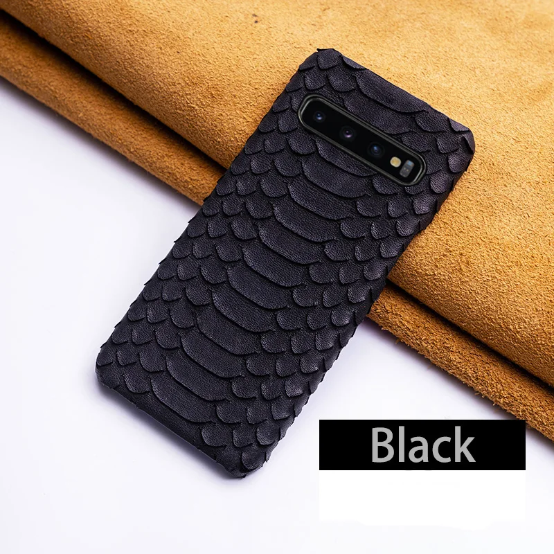 Black Чехол для телефона для samsung Galaxy A30 A40 A50 A70 S7 S8 S9 S10 Plus, Note 8, 9, 10, чехол с принтом питона текстура для A5 A7 j5 j7 j6 A8 - Цвет: Black