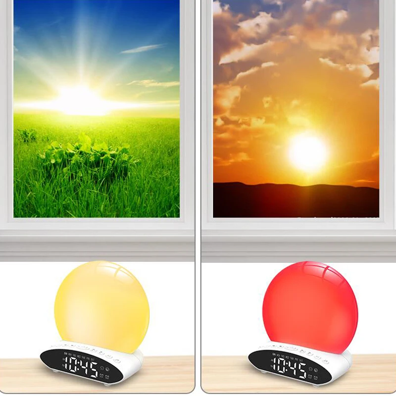 Пробуждение свет проексветильник времени 7 цветов диапазон имитация заката