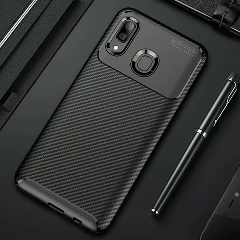 Чехол из углеродного волокна для Samsung Galaxy A20e A20 A30 A40 противоударный чехол телефона