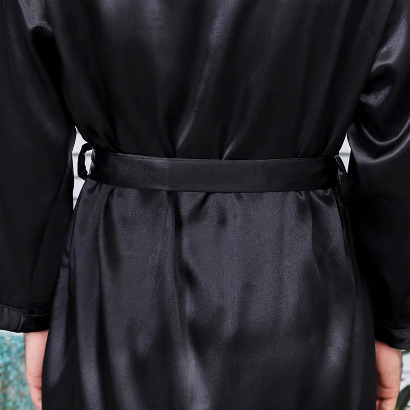 Plus Size 5XL 4XL 3XL Summer Men's Robe Nightgown Satin Kimono Bathrobe 1 Piece Casual Sleepwear Print Gold Home Dressing Gown