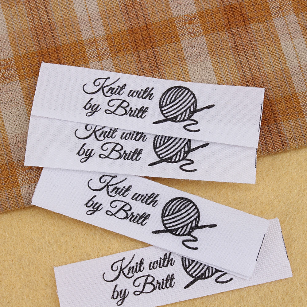 

Custom Sewing Labels, Personalized Brand, Clothing Tags, Logo, Your Name, 100% Cotton, Knitting Crochet (MD5025)