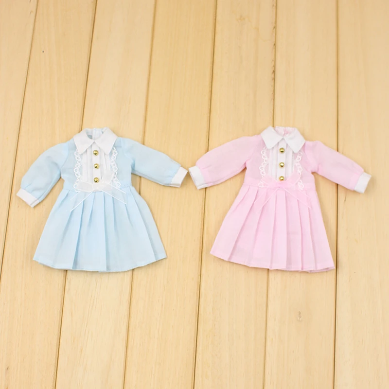 Ледяное платье DBS Blyth doll ICY licca голубое розовое осеннее с длинными рукавами |