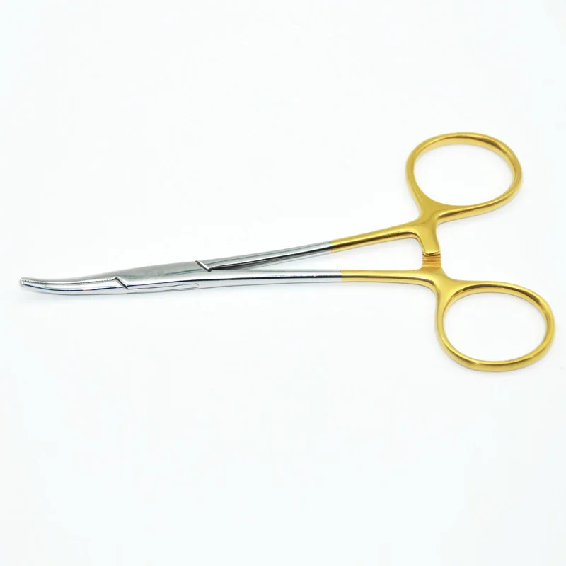 

Cosmetic plastic gold handle stainless steel hemostatic forceps hemostatic device with needle forceps double eyelid plastic tool