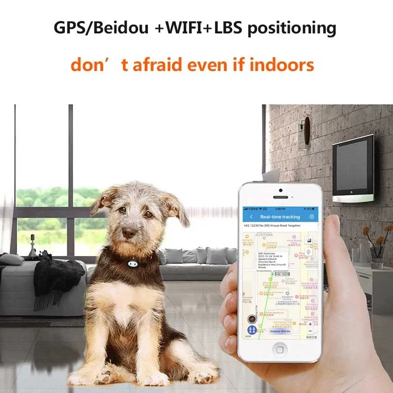 GPS трекер для домашних животных ошейник собак водонепроницаемый IP68 5 дней в