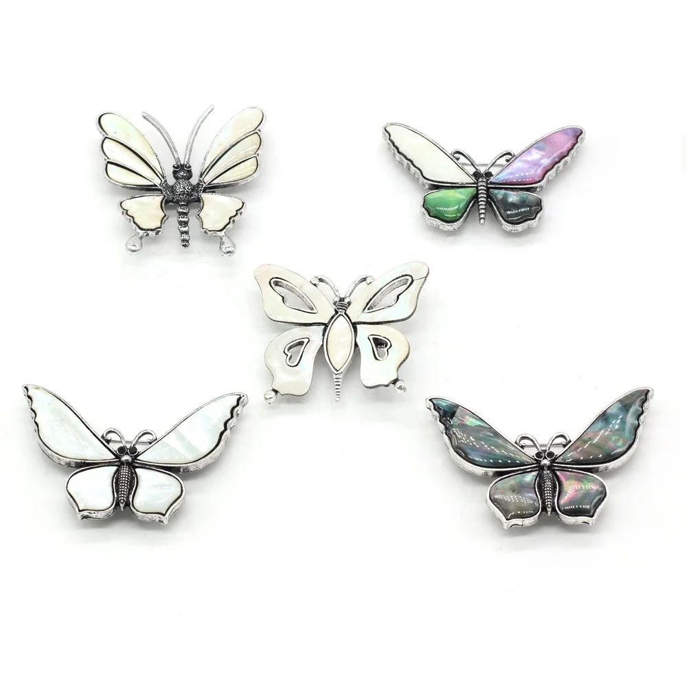 

Charms Natural Shell Brooches Fashion Butterfly Brooche Vintage Pins for Women Bridal Gift Dress Accessories Elegant Pin
