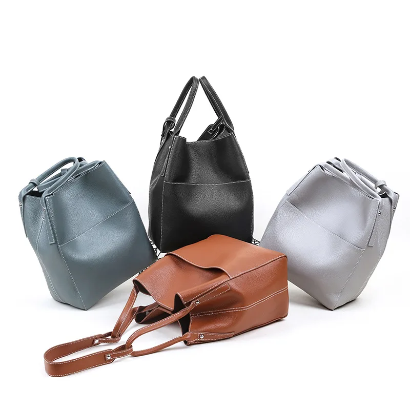

2021 New Cowhide fashion shoulder bag Crossbody bag Underarm leather bag Bucket woman bag