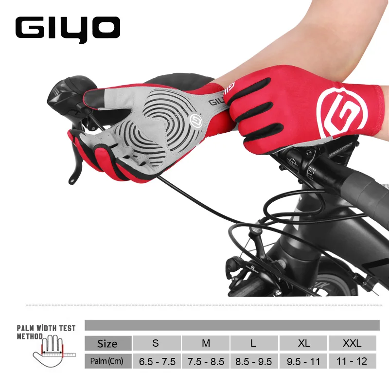 

Giyo Wind Breaking Cycling Full Finger Gloves Touch Screen Anti-slip Bicycle Lycra Fabric Mittens Bicicleta Road Bike Long Glove