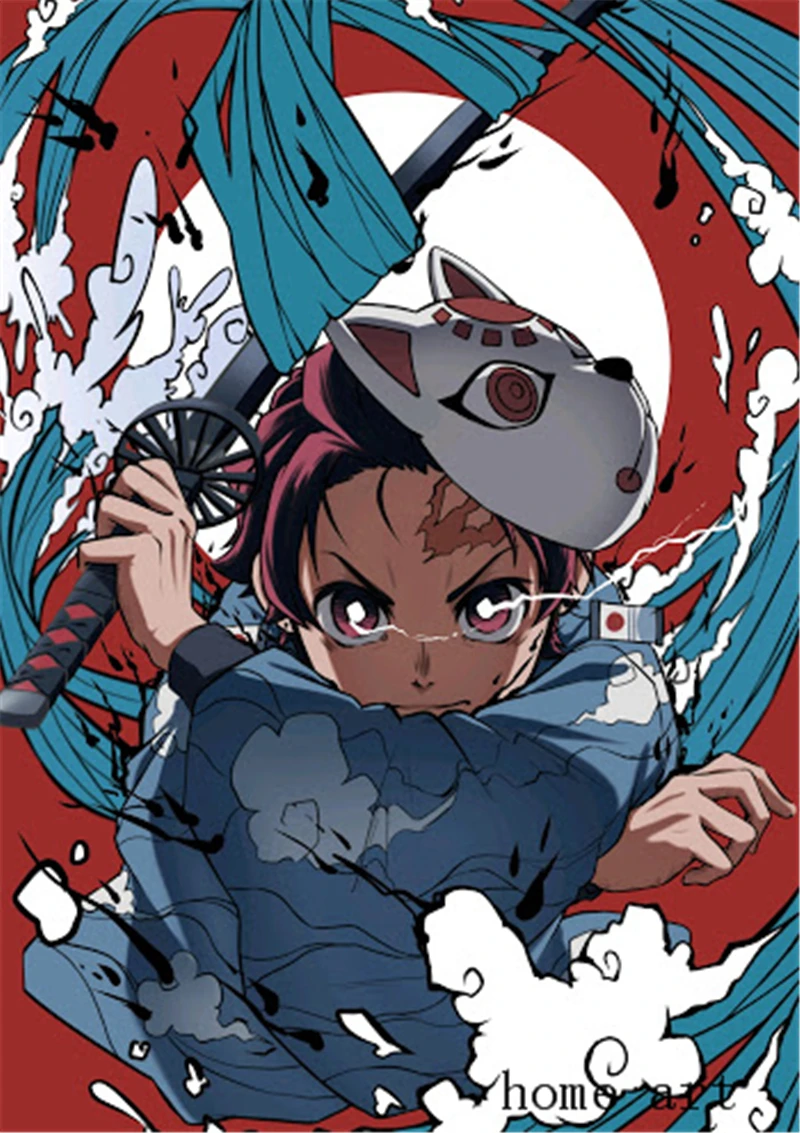 Плакат аниме рассекающий демонов бумага с белым покрытием печать четкое