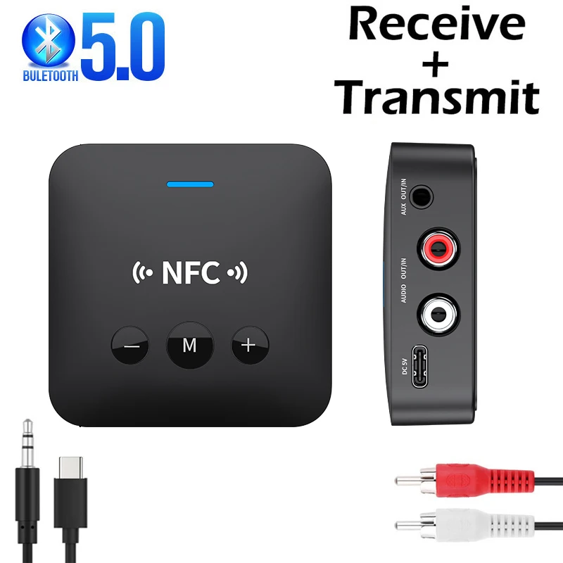 Bluetooth приемник передатчик BT 5 0 TF карта стерео 3 мм разъем AUX RCA беспроводной аудио