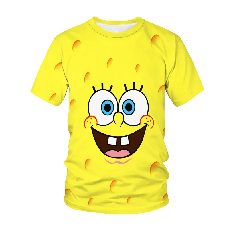 

2021 Men And Women Sponge Family Printing 3D T-Shirt Funny Yellow Bob Sportswear Cartoon Top