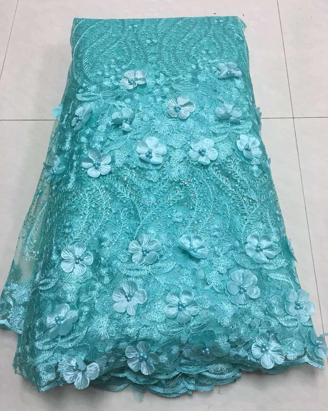 Африканская кружевная ткань 2019 высокого качества 3D Цветочная с красивой