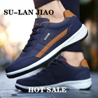 SU-LAN JIAO кожаная повседневная обувь большого размера Мужская обувь мужские кроссовки Роскошные брендовые удобные кроссовки с мягкой подошвой для прогулок