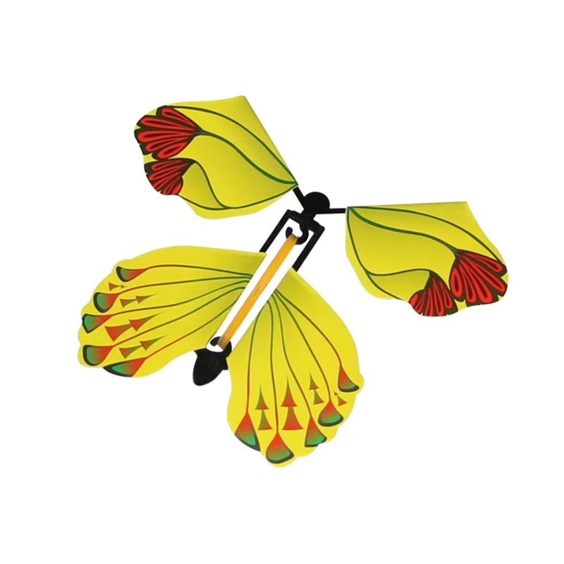 

10pcs Magic Flying Butterfly Wind Up Rubber Band Powered Butterfly for Kids 4X7C