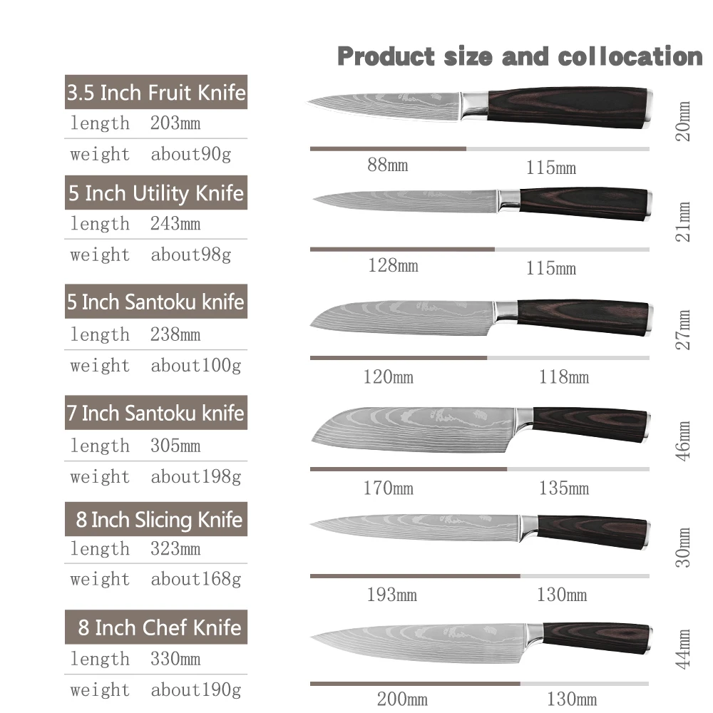 Кухонные ножи из нержавеющей стали имитация Дамасского рисунка нож шеф повара