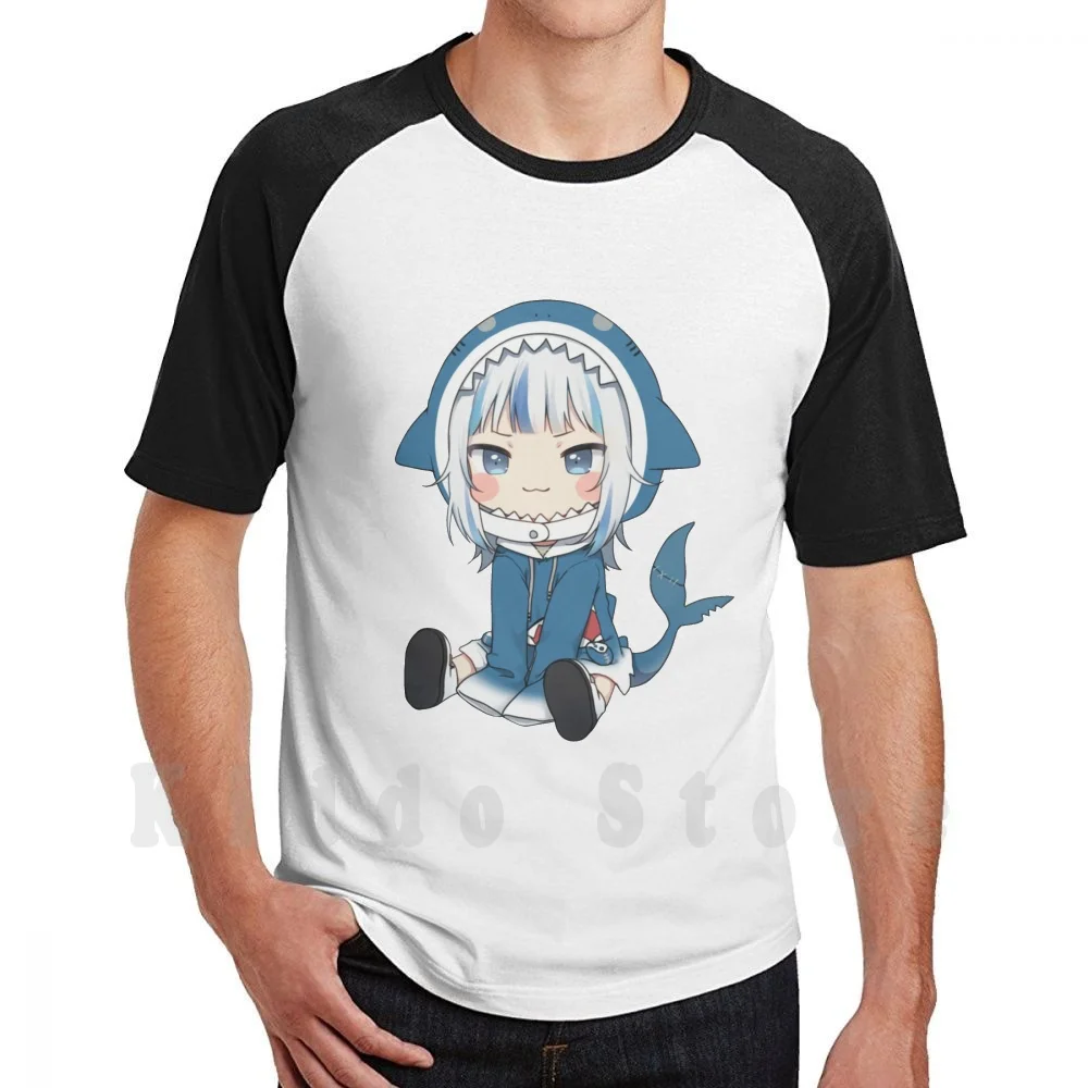 Мужская хлопковая футболка Gawr Gura Shark, S-6Xl Gawr Gura Gawrgura Gawrt Hololive Holomyth голоen Vtuber Gawr Gura