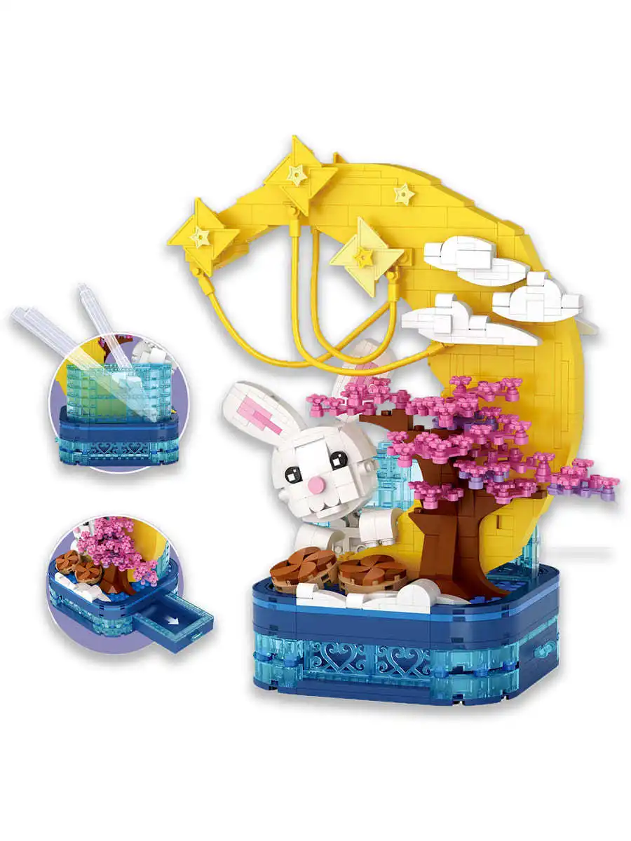 Designer Loz Moonlight rabbit 620 parts No. 1230 Moon ideas Series Mini blocks соединяющиеся block bricks |