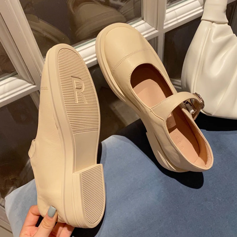 

2020 Spring Women Green Beige Oxford Flats Luxury Brand Female Cosplay JK Uniform Leather Boat Korean Lolita Shoes Ballets Flats