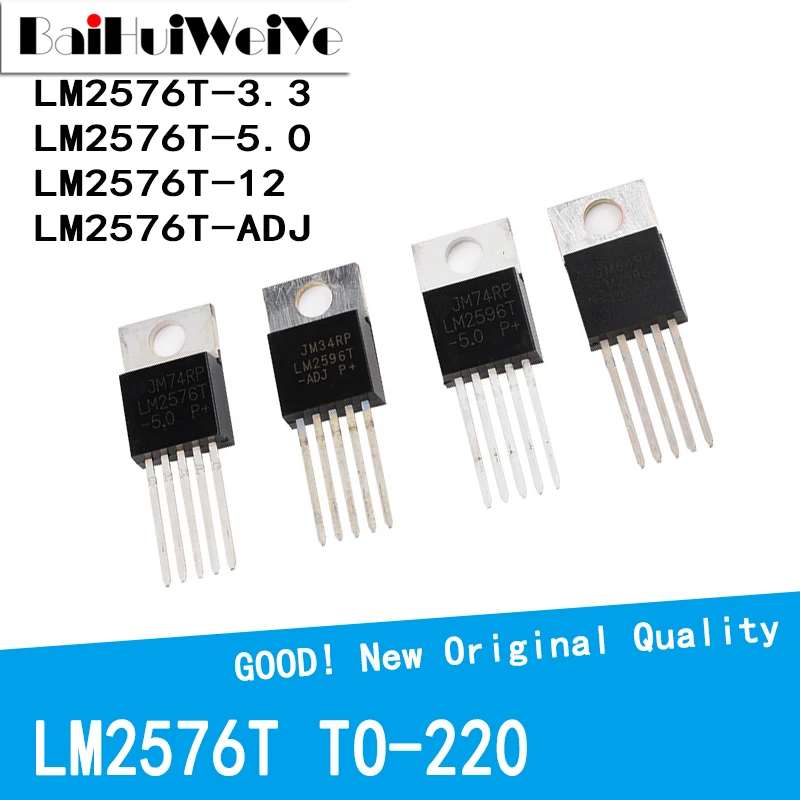 

10PCS/LOT LM2576T-3.3 LM2576T-5.0 LM2576T-12 LM2576T-ADJ LM2576T LM2576 TO220-5 TO220 Three Side Switch Output Voltage Regulator