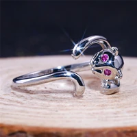 new exquisite cats eye zircon open ring cute inlaid zircon cat womens ring daily dating party jewelry