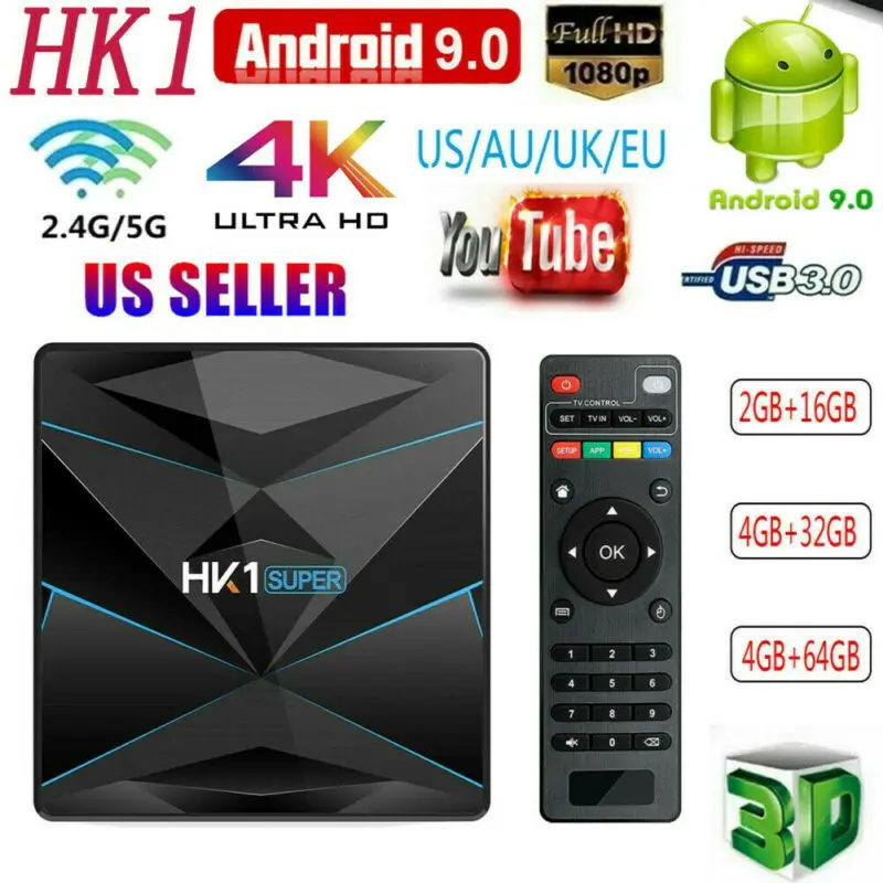 США Великобритания ЕС 4 Гб 32 ГБ k1 супер умная ТВ приставка Android 9 0 4K HD Quad 2 4/5 8G