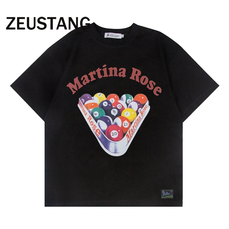 

Футболка Zeustang мужская с принтом бильярда, модная уличная одежда в стиле Харадзюку, рубашка с круглым вырезом, топ в стиле хип-хоп с коротким ...